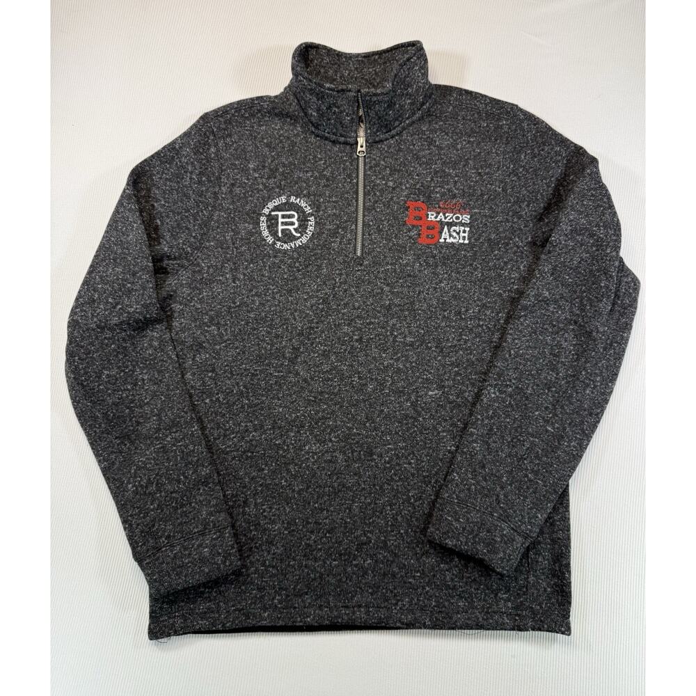 Cinch 1/4 Zip Pullover Mens Small Gray Brazos Bash Ranch Western Sweater